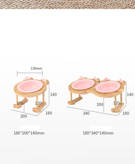 Comedero Doble de Cerámica para Perros y Gatos con Base de Madera - Image 18