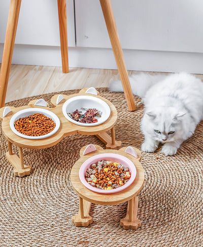 Comedero Doble de Cerámica para Perros y Gatos con Base de Madera - Image 19