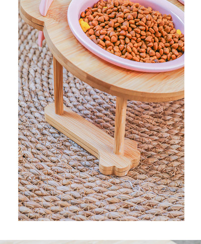 Comedero Doble de Cerámica para Perros y Gatos con Base de Madera - Image 8