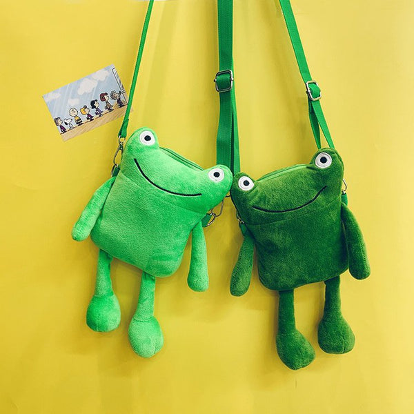 Bolsa Bandolera Infantil Rana Peluche - Cartera Compacta para Teléfono