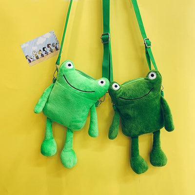 Bolsa Bandolera Infantil Rana Peluche - Cartera Compacta para Teléfono