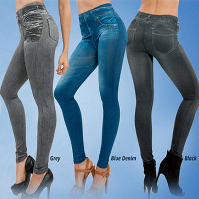 Leggings Cintura Alta con Estampado Denim Digital