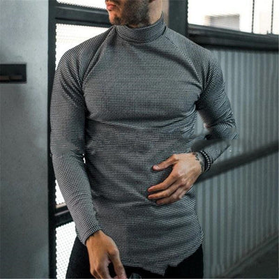 Polera Cuello Alto a Rayas Manga Larga Slim Fit - Image 3