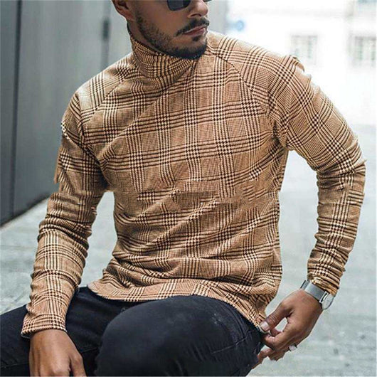 Polera Cuello Alto a Rayas Manga Larga Slim Fit - Image 4