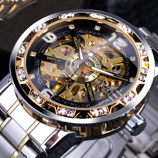 Reloj Mecánico Manual con Cristales Hueco Elegante