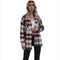 Chaqueta de Lana a Cuadros Estilo Europeo Casual con Solapa Suelta
