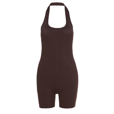 Mono Deportivo Halter Ajustado de Color Liso - Image 9