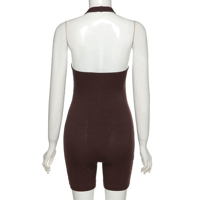 Mono Deportivo Halter Ajustado de Color Liso - Image 6