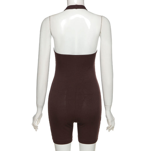 Mono Deportivo Halter Ajustado de Color Liso - Image 6