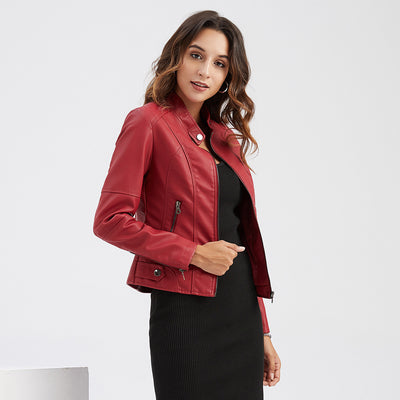 Chaqueta de Cuero para Mujer con Cierre de Cremallera - Diseño Clásico Elegante - Image 25