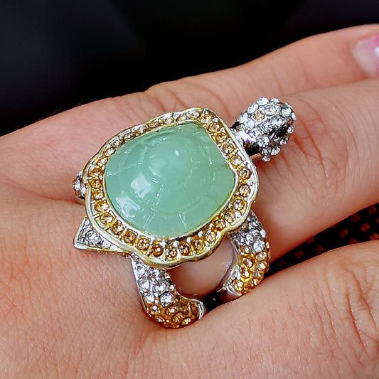 Anillo de Diamantes Negro y Marrón Tallado y Grabado a Mano