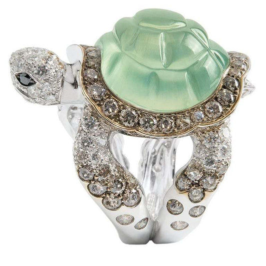 Anillo de Diamantes Negro y Marrón Tallado y Grabado a Mano - Image 2