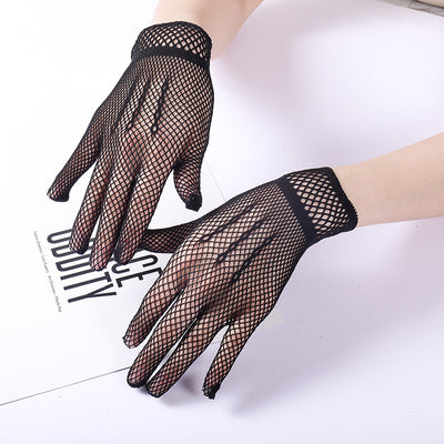 Guantes de Etiqueta Blanco y Negro para Novia - Image 9