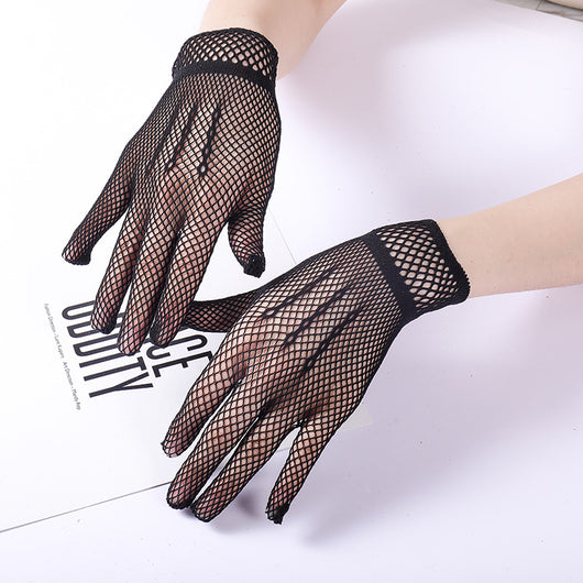 Guantes de Etiqueta Blanco y Negro para Novia - Image 9