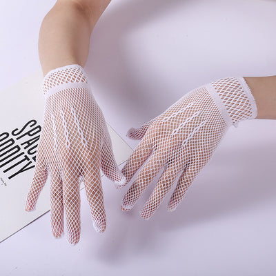 Guantes de Etiqueta Blanco y Negro para Novia - Image 10