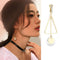 Ear Clips Without Pierced Female Earrings Temperament Long Suit C