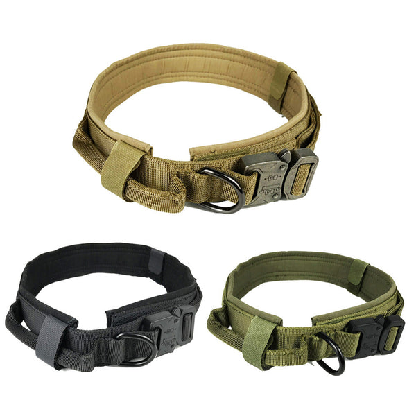 Collar Táctico para Perro Grande - Correa Reforzada de Nylon Resistente