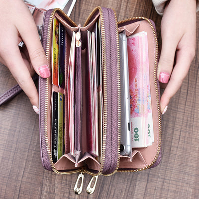 Billetera Clutch Doble Cierre de Gran Capacidad para Mujer - Image 11