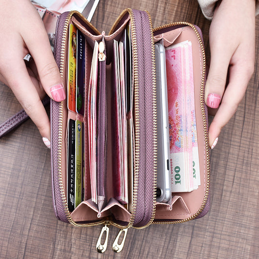 Billetera Clutch Doble Cierre de Gran Capacidad para Mujer - Image 11