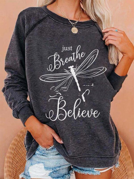 Suéter Estampado Libélula Europeo Americano para Dama - Image 3