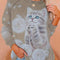 Suéter Holgado para Mujer con Estampado de Gatos y Cuello Redondo