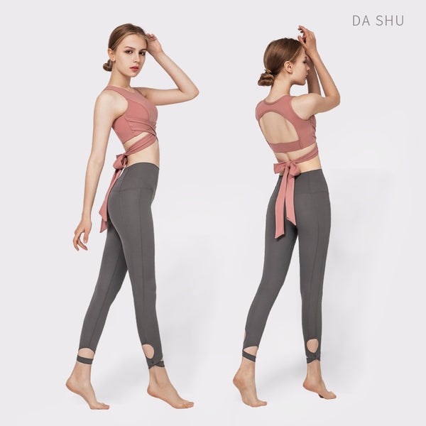 Conjunto Deportivo de Yoga Aéreo con Espalda Descubierta, Secado Rápido y Soporte Antiimpacto