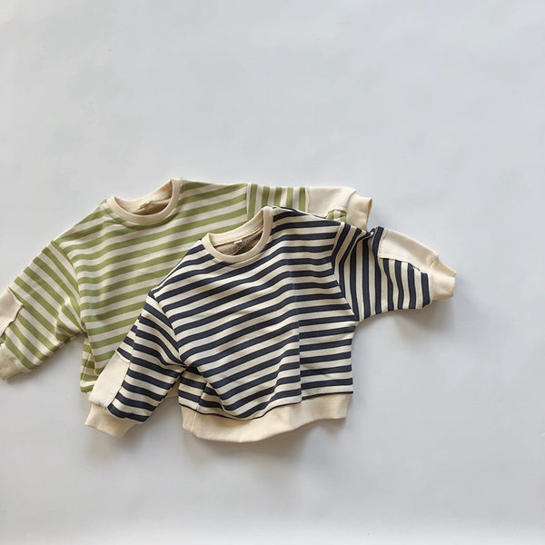 Sudadera con Capucha de Lana a Rayas para Niños