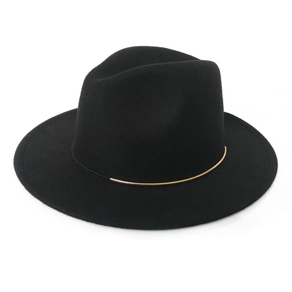 Sombrero Jazz Elegante para Mujer con Hebilla Dorada - Image 4
