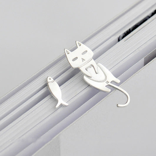 Aretes de Plata 925 Asimétricos con Diseño de Gato y Pez - Joyería Personalizada para Mujeres - Image 16