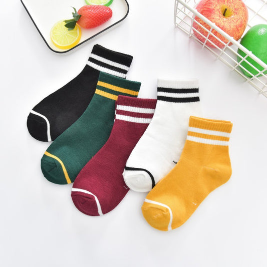 Calcetines Infantiles Tubo Rayas Osito Adorable para Piso