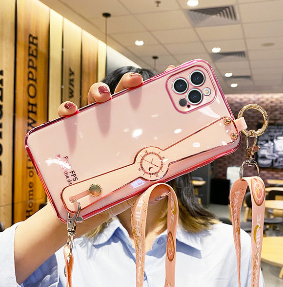 Funda para iPhone con Pulsera Electrochapada - Protección 6D Total