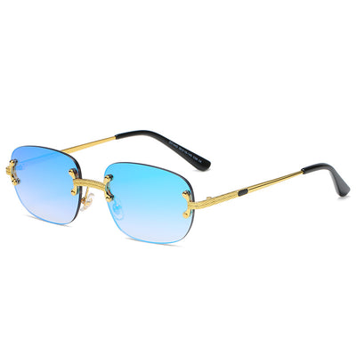 Gafas de Sol Cuadradas sin Marco con Lentes de Color - Image 9