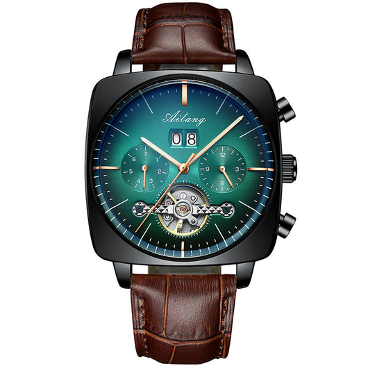 Reloj Mecánico Hueco Tourbillon Cuadrado para Hombre Multi-función - Image 15