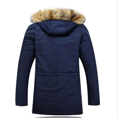 Chaqueta Larga de Invierno para Hombre con Cuello de Piel Sintética - Image 2