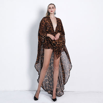 Mono Estampado de Leopardo con Mangas Murciélago - Image 3