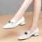 Zapatos de Tacón Grueso con Punta Cuadrada para Mujer Talla Grande