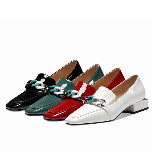 Zapatos de Tacón Grueso con Punta Cuadrada para Mujer Talla Grande - Image 5