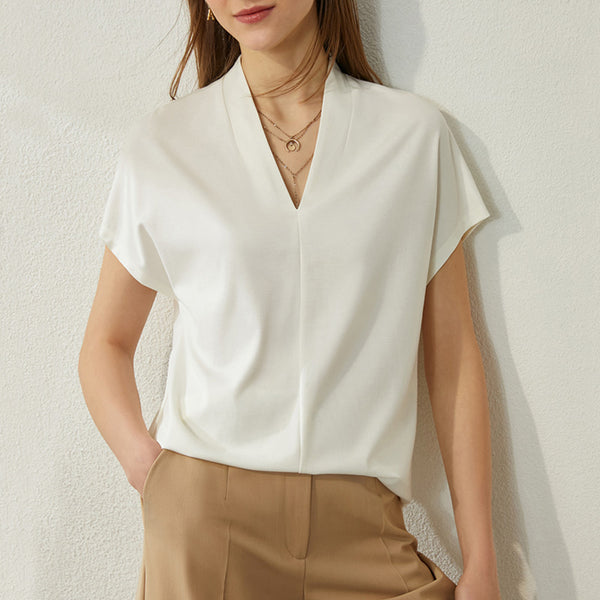 Blusa Slim Ajustada de Verano en Colores Lisos