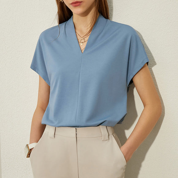 Blusa Slim Ajustada de Verano en Colores Lisos