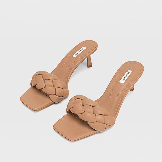 Sandalias de Tacón Alto con Punta Cuadrada y Dedo Abierto