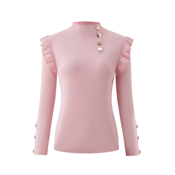 Blusa con Volantes y Rayas en los Laterales