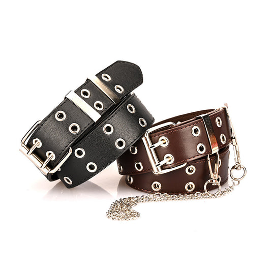 Cinturón Punk para Mujer con Cadena Decorativa - Estilo Jeans Fashion