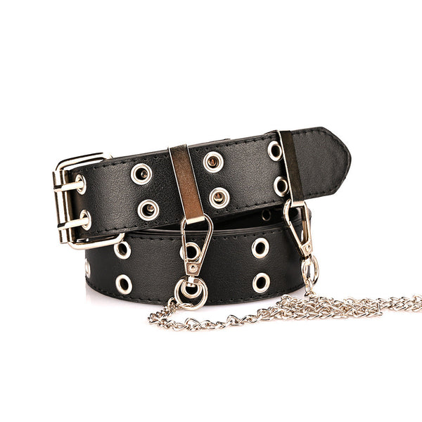 Cinturón Punk para Mujer con Cadena Decorativa - Estilo Jeans Fashion