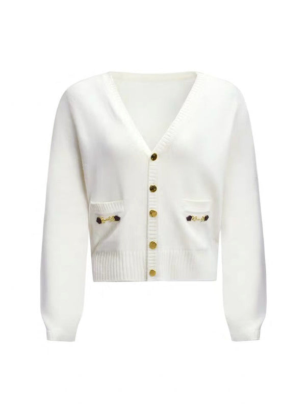 Cardigan de Cachemira Holgado con Botones Únicos para Mujer