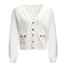 Cardigan de Cachemira Holgado con Botones Únicos para Mujer