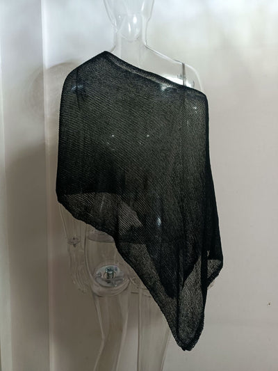 Blusa Tejida de Protección Solar con Capa Irregular para Mujer - Image 15