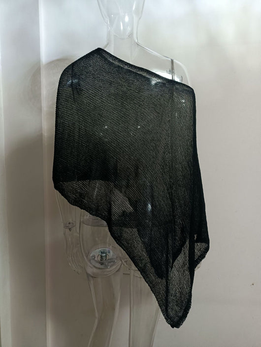 Blusa Tejida de Protección Solar con Capa Irregular para Mujer - Image 15