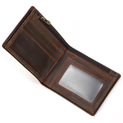 Billetera de Cuero Vintage Bifold con Monedero y Cierre - Piel de Res Primera Calidad - Image 8