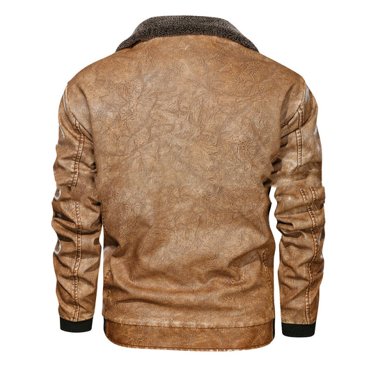 Chaqueta de Cuero con Solapa y Forro de Terciopelo Acolchado - Image 5
