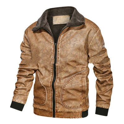Chaqueta de Cuero con Solapa y Forro de Terciopelo Acolchado - Image 4
